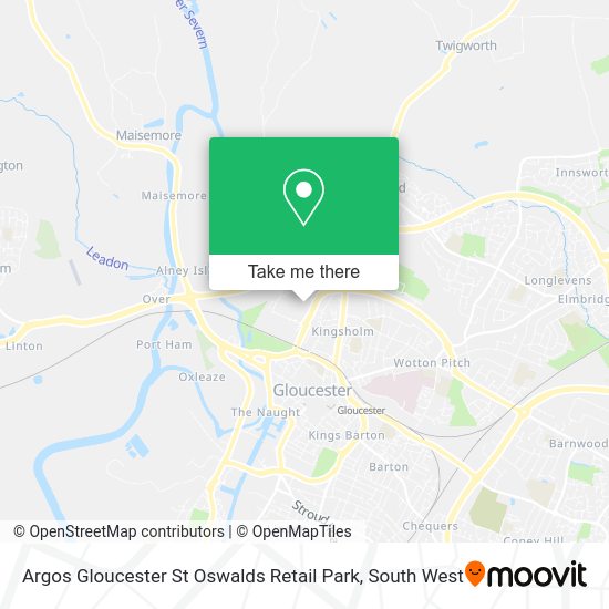 How to get to Argos Gloucester St Oswalds Retail Park by bus or train?