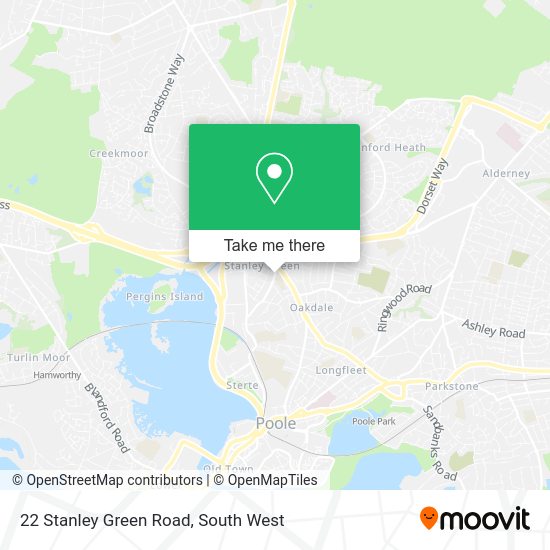 How to get to 22 Stanley Green Road in Poole by Bus or Train?