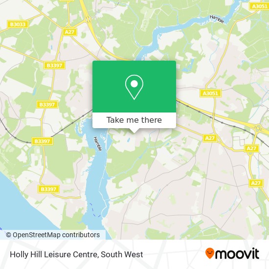 How to get to Holly Hill Leisure Centre in Fareham by bus or train?