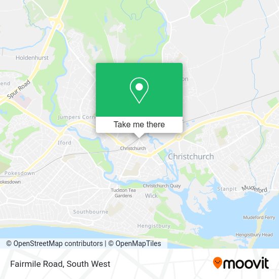 How to get to Fairmile Road in Christchurch by bus or train?
