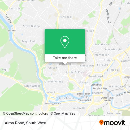 How to get to Alma Road in Bristol, City Of by bus or train?