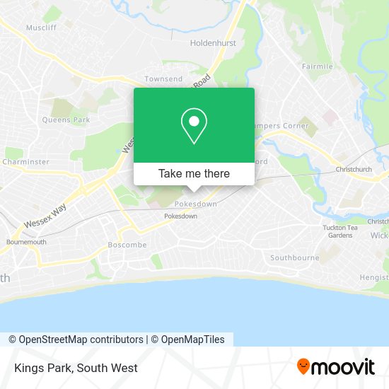 How to get to Kings Park in Bournemouth by bus or train?