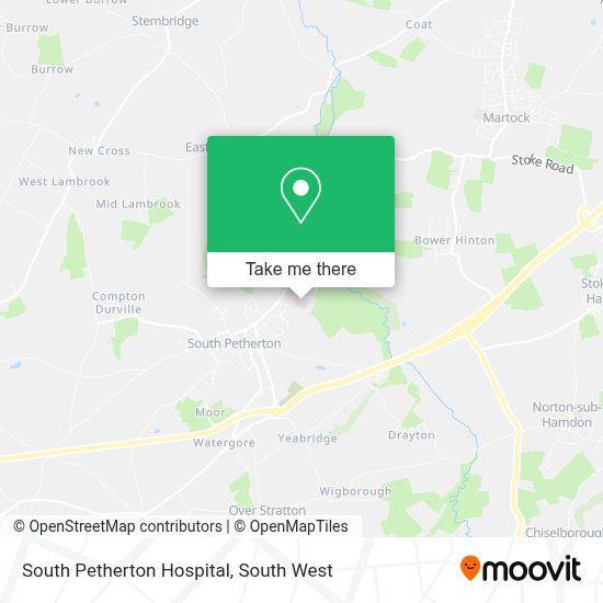How to get to South Petherton Hospital in South Somerset by bus or train?