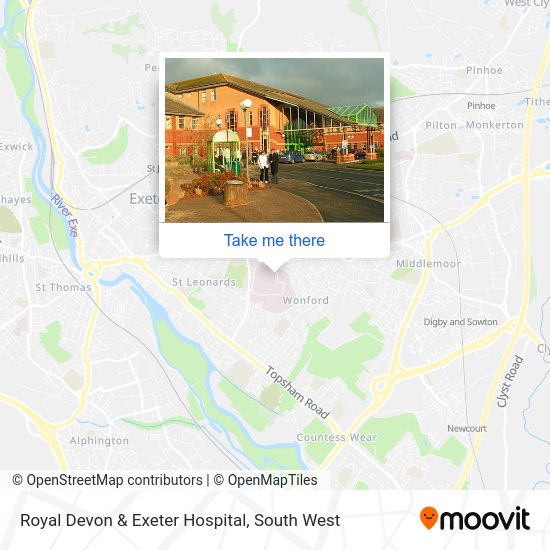 How to get to Royal Devon & Exeter Hospital by bus or train?