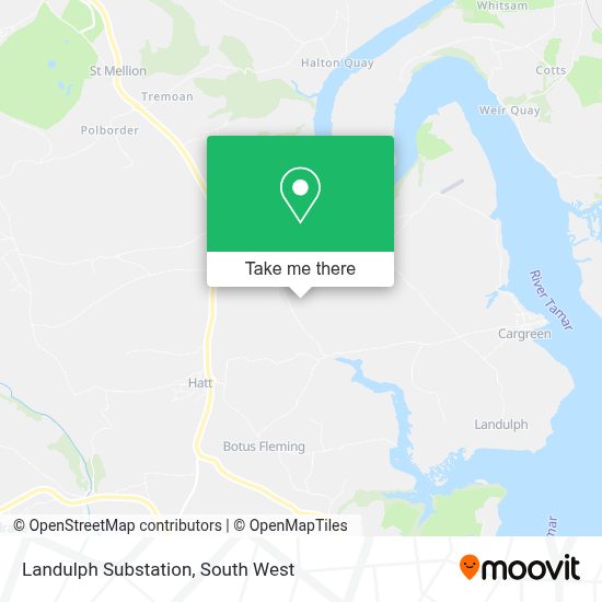 How to get to Landulph Substation in Cornwall by bus or train?