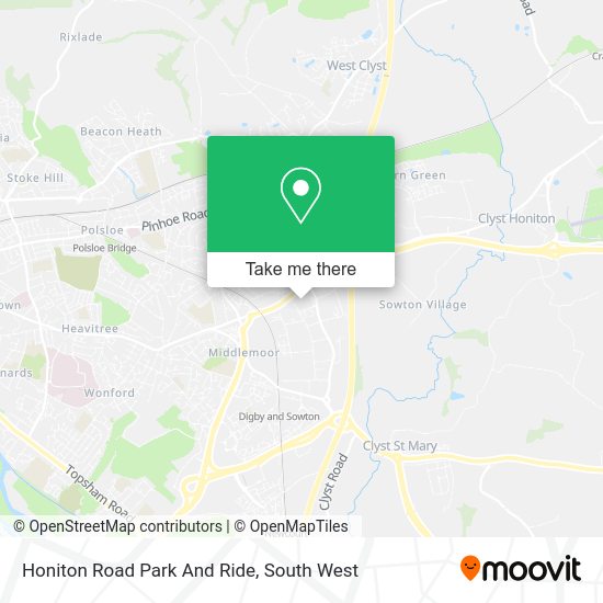How to get to Honiton Road Park And Ride in Exeter by bus or train?