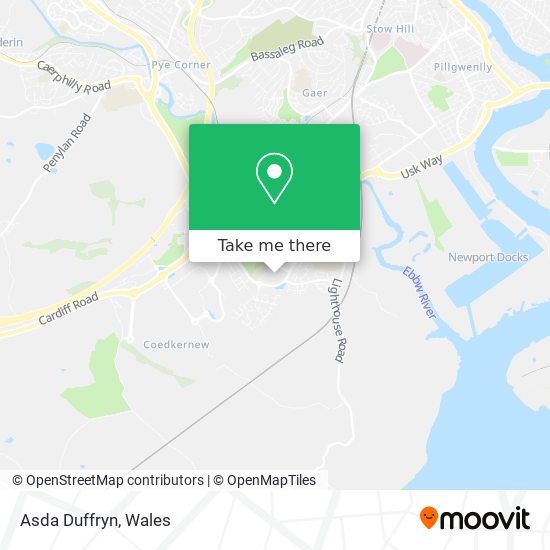 How to get to Asda Duffryn in Newport by Bus or Train?