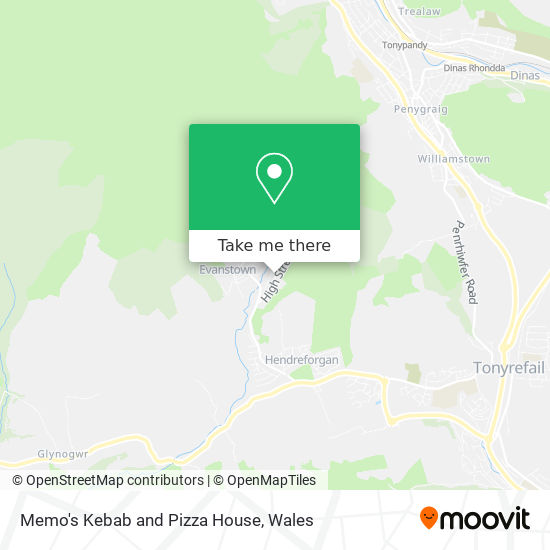 How to get to Memo's Kebab and Pizza House in Rhondda Cynon Taf by Bus