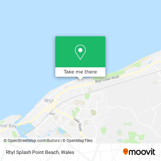How to get to Rhyl Splash Point Beach in Denbighshire by Train?