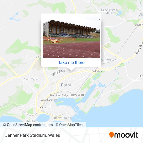 How to get to Jenner Park Stadium in The Vale Of by bus or train?