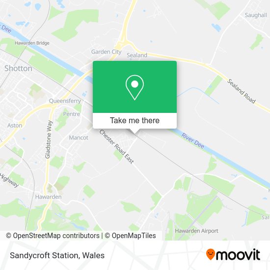 How to get to Sandycroft Station in Wales by Bus or Train?