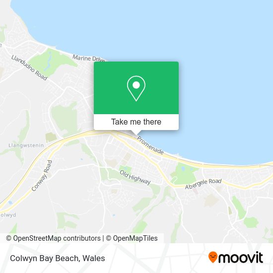 How to get to Colwyn Bay Beach in Conwy by Bus or Train?
