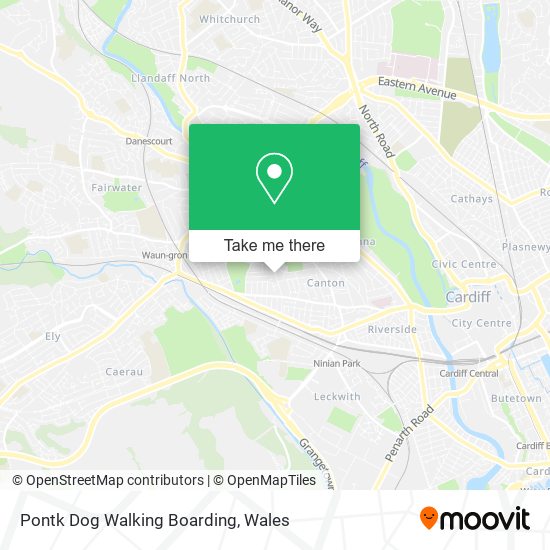 How to get to Pontk Dog Walking Boarding in Cardiff by Bus or Train?