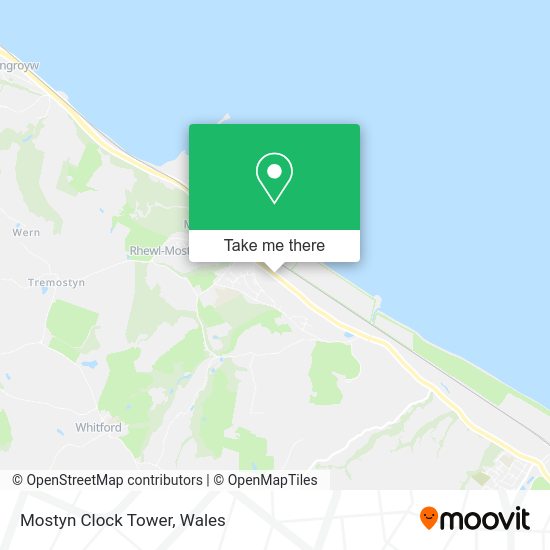 How to get to Mostyn Clock Tower in Flintshire by Bus or Train?