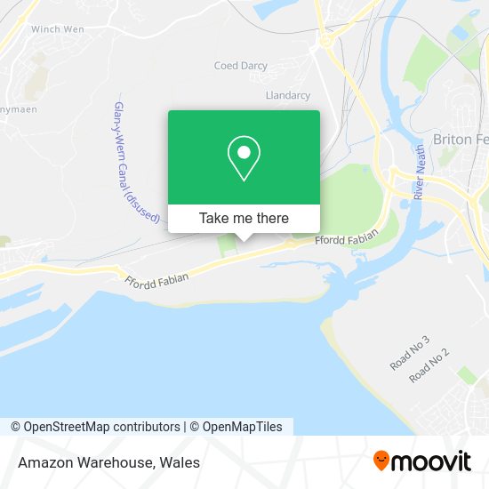 How to get to Amazon Warehouse in Neath Port Talbot by bus or train?