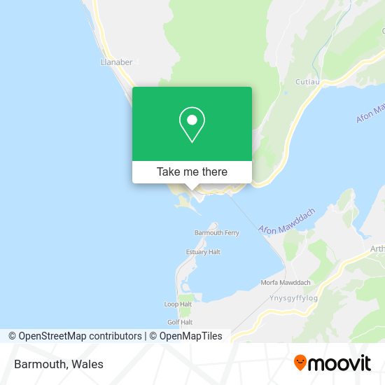 How to get to Barmouth in Gwynedd by bus or train?