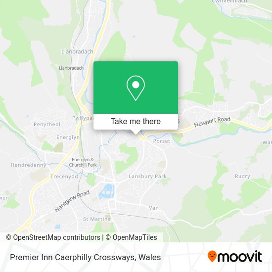 How to get to Premier Inn Caerphilly Crossways by bus or train?