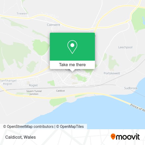 How to get to Caldicot in Monmouthshire by bus or train?