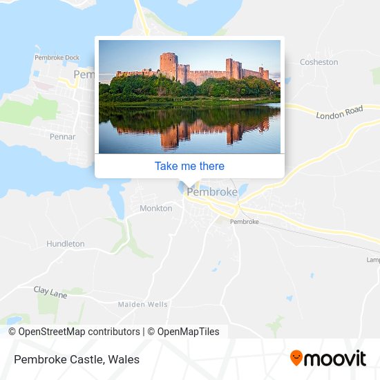 How to get to Pembroke Castle in Pembrokeshire by train or bus?