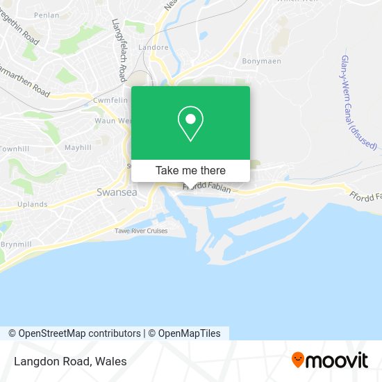 How to get to Langdon Road in Swansea by bus or train?