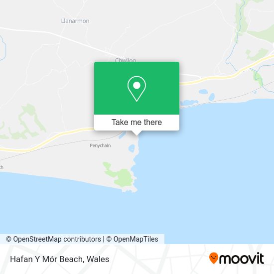 How to get to Hafan Y Mór Beach in Gwynedd by bus or train?