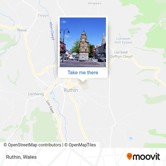 How to get to Ruthin in Denbighshire by Bus