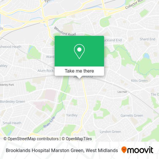 How to get to Brooklands Hospital Marston Green in Yardley West
