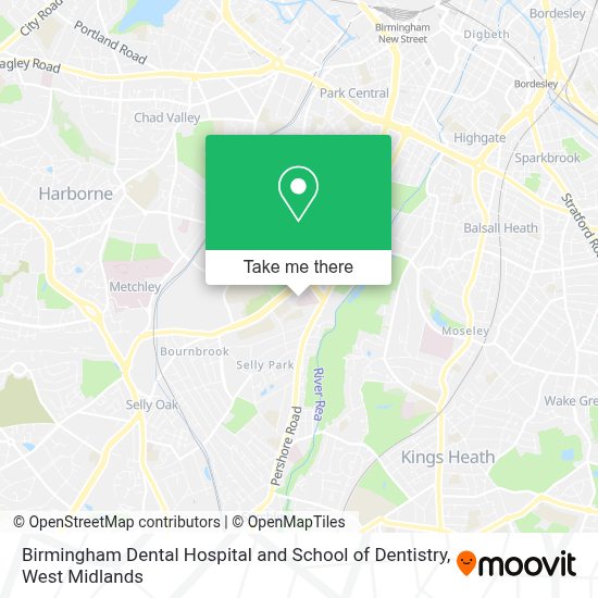 Directions to Birmingham Dental Hospital and School of Dentistry by bus