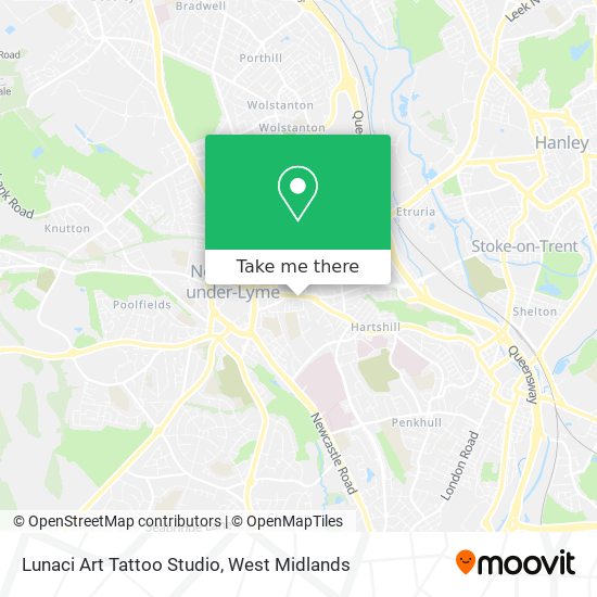 How to get to Lunaci Art Tattoo Studio in Newcastle Under Lyme by Bus