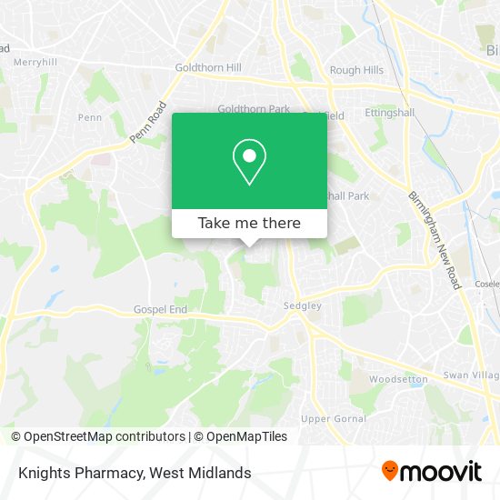 How to get to Knights Pharmacy in Sedgley by Bus or Light rail?