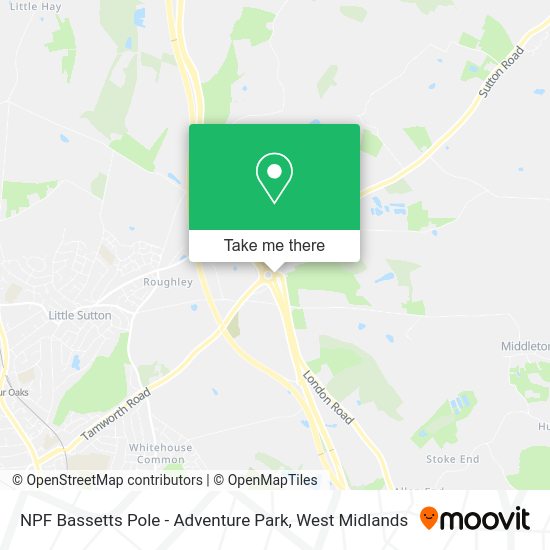 How to get to NPF Bassetts Pole Adventure Park in Bourne Vale by Bus?