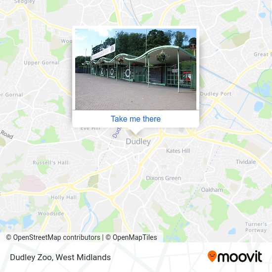 How to get to Dudley Zoo in Castle And Priory by bus or train?