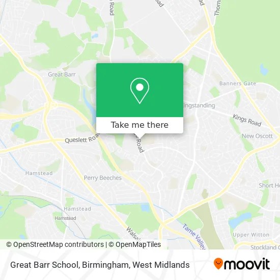 Great Barr Birmingham Map How To Get To Great Barr School, Birmingham In Kingstanding By Bus Or Train?