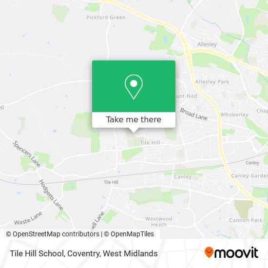How to get to Tile Hill School, Coventry in Coventry by Bus or Train
