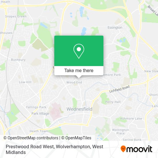 How to get to Prestwood Road West, Wolverhampton in Wednesfield North
