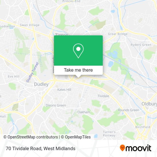 How to get to 70 Tividale Road in Oldbury by Bus or Train?