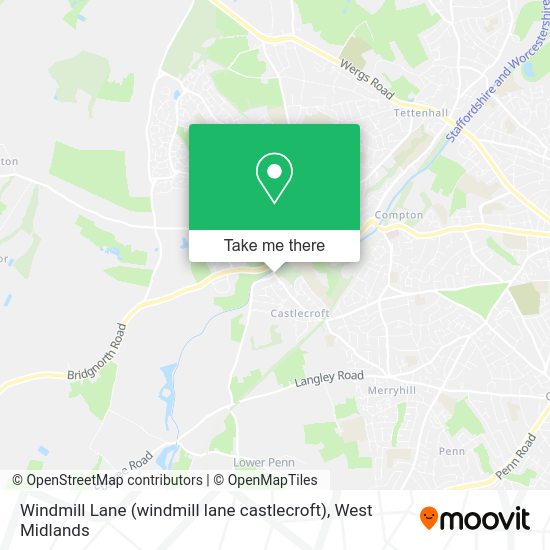 How to get to Windmill Lane (windmill lane castlecroft) in Tettenhall