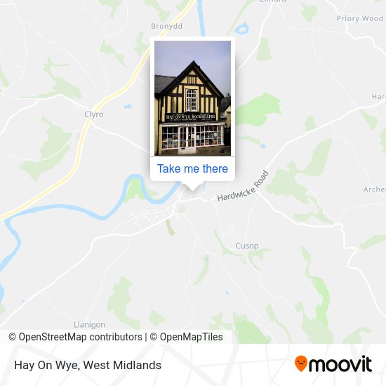 Directions to Hay On Wye by bus or train