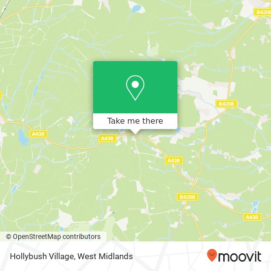 How to get to Hollybush Village in Ledbury by bus or train?