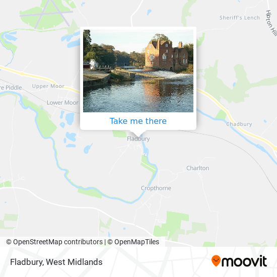 Directions to Fladbury by bus or train