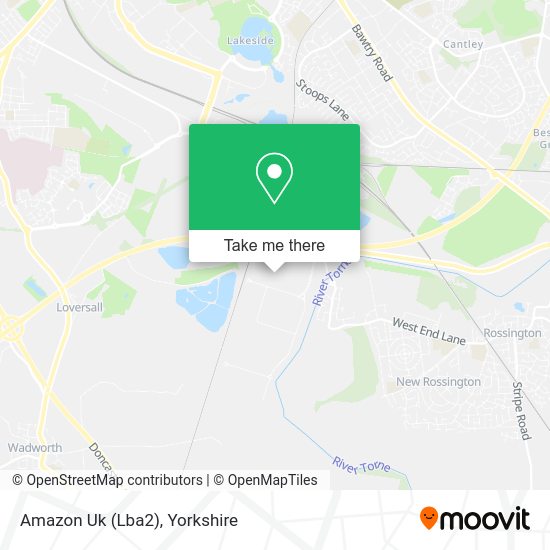 How to get to Amazon Uk (Lba2) in Loversall by bus or train?