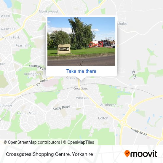 How to get to Crossgates Shopping Centre in Leeds by bus or train?