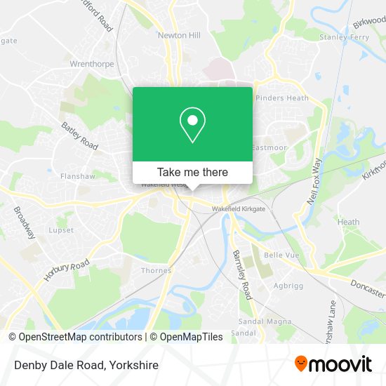 How to get to Denby Dale Road in Wakefield by bus or train?