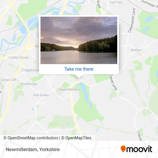 How to get to Newmillerdam in Yorkshire by Bus or Train?
