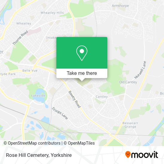 How to get to Rose Hill Cemetery in Doncaster by bus or train?