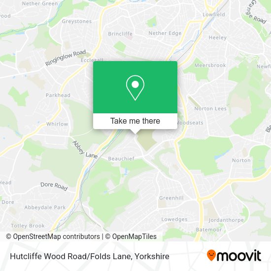How to get to Hutcliffe Wood Road/Folds Lane in Sheffield by bus, train
