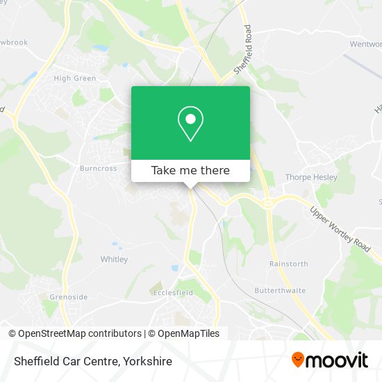 How to get to Sheffield Car Centre in Ecclesfield by bus, train or light rail?