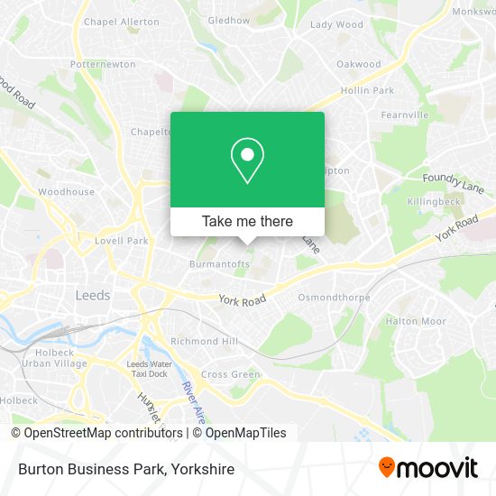 How to get to Burton Business Park in Leeds by bus or train?