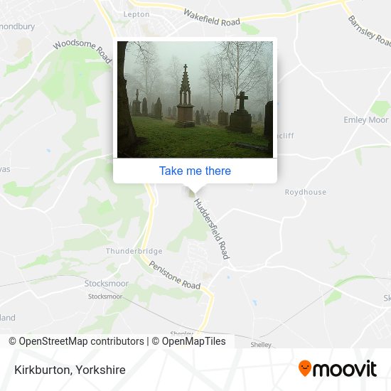 How to get to Kirkburton by bus or train?