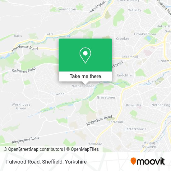 How to get to Fulwood Road, Sheffield by bus, light rail or train?